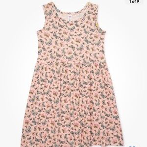 Miss Pink Girls Coral Butterfly Sleeveless Dress Size 7 NEW